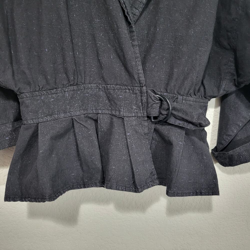 Byer Too Vintage 80s Small Jacket Blazer Cotton Peplum Dolman Sleeve Casual - Picture 7 of 9